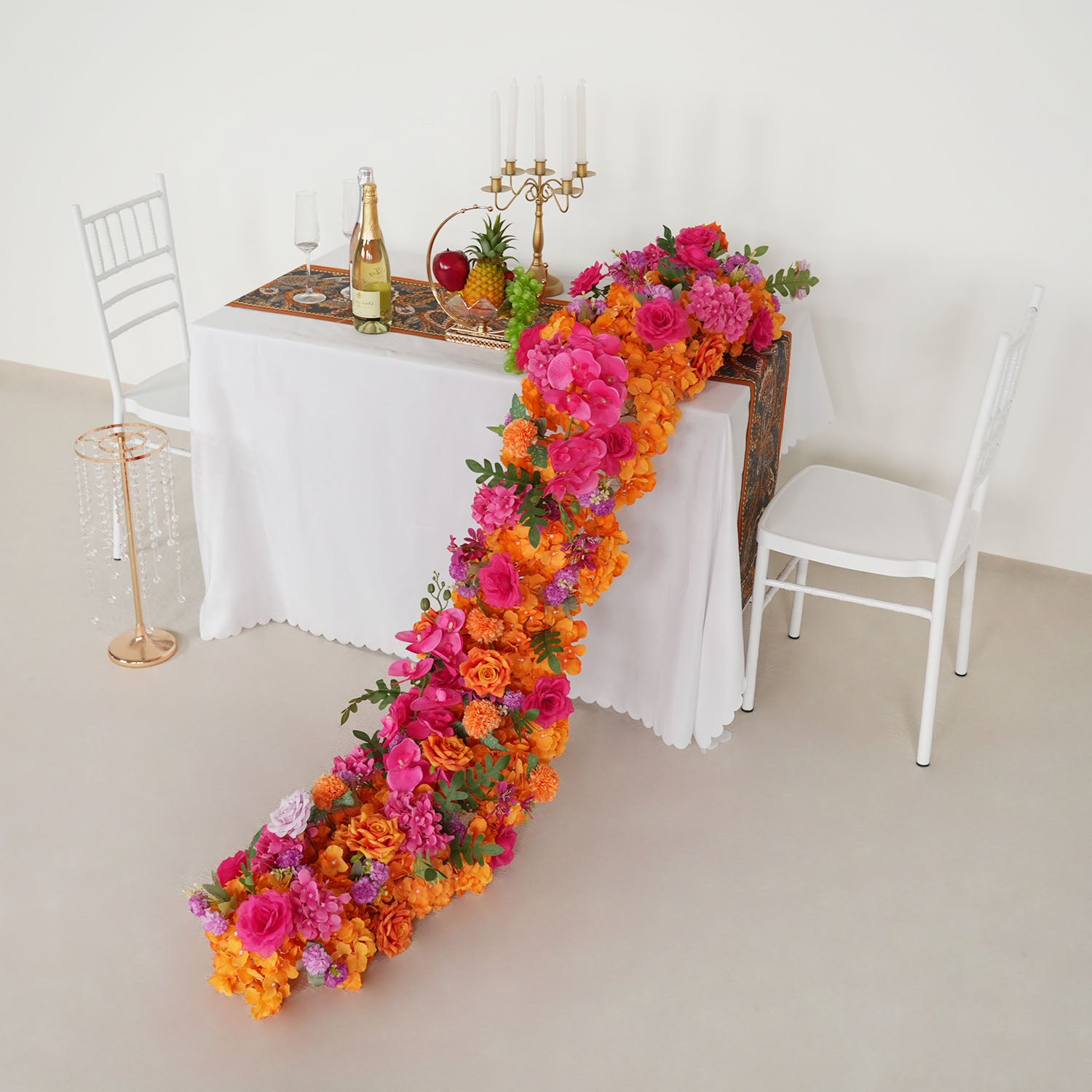 Uflower Artificial Flower Row Sofa Table Runner Floor Flower Arrangement